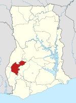 Location of Ahafo in Ghana