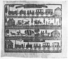 Widok linii kolejowej Ludwigs Eisenbahn (drzeworyt), 1835 lub 1836
