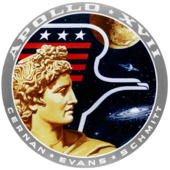 The Apollo Belvedere was featured in the official logo of the Apollo 17 Moon landing mission in 1972 Apollo 17-insignia.png