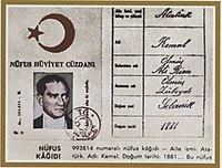 وثيقة هوية أتاتورك من عام 1934