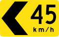 (D4-V110) Curve marker with Advisory Speed (left) (Used in Victoria)