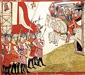 A miniature depicting the Battle of Montaperti, from the Nuova Cronica (14th century) Battle of Montaperti.jpg