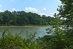 Big Pool, the body of water formed when the Chesapeake and Ohio Canal was made, which gave the name to the area