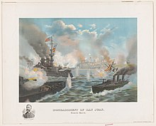 Artistic rendering of the 1898 Bombardment of San Juan by American forces during the Spanish-American War Bombardment of San Juan, Porto (sic) Rico LCCN2001695573.jpg