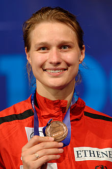 Britta Heidemann podium 2013 Fencing WCH EFS-IN t214721.jpg