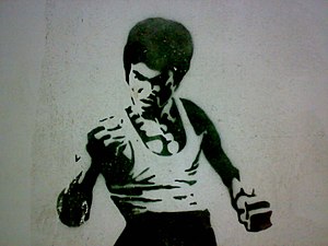 Bruce Lee wall painting. Tbilisi, Georgia