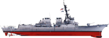 Profile of Flight IIA Arleigh Burke-class destroyer Burke class destroyer profile;wpe47485.png