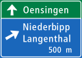 352 Vorwegweiser bei Anschlüssen auf Autobahnen und Autostrassen