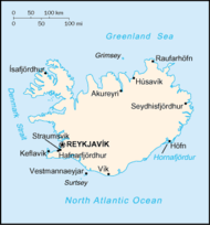 Map of modern Iceland