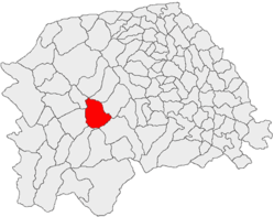 Kommunens beliggenhed i distriktet Suceava