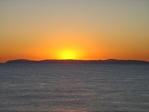 A silhouette of Santa Catalina Island (Califor...