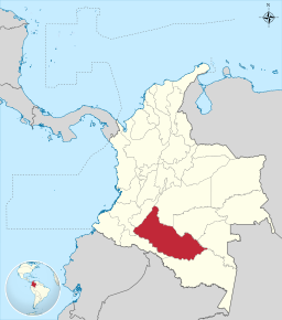 Caquetás beliggenhed i Colombia.