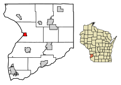 Location of Lynxville in Crawford County, Wisconsin.