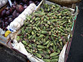 Okra auf dem Obst- und Gemüsemarkt, Kairo, Taufiqiya St.