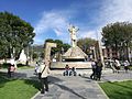 Estatua de Atahualpa en la plaza de los Baños del Inca