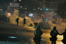 Protests in Ferguson, Missouri, in 2014, after the shooting of Michael Brown. Ferguson Day 6, Picture 44.png