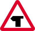 T-junction ahead (symbol may be reversed)