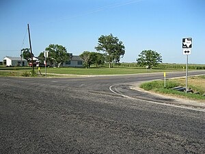 This is another view of the Hahn junction, looking northeast at the FM 1160 sign.