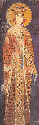 Елена Болгарская фреска из монастыря в Лесново