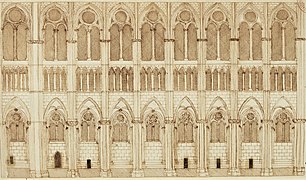 Élévation de la nef Dessin de Jacques Cellier (1583-1587 BnF Ms. Fr. 9152.