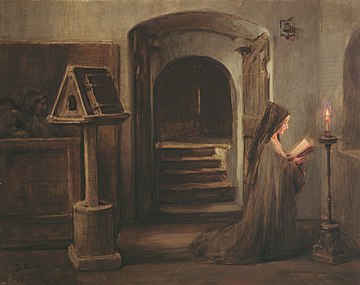 Sainte Claire priant au monastère Saint-Damien, José Benlliure y Gil.