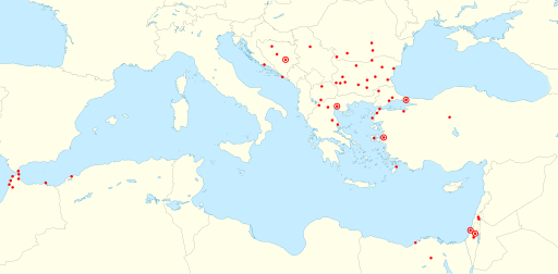 Judeo-Spanish mediterranean speech communities.svg