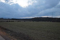 Fields at dusk near the Pennsylvania Turnpike