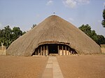 Dome shaped house made of natural materials.