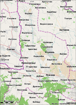 Кіцмань. Карта розташування: Кіцманський район