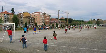 Soccer football match near La Chopera - Txopoe...