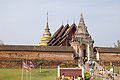 Mon Hariphunchai-style architecture located in Lampang, Thailand