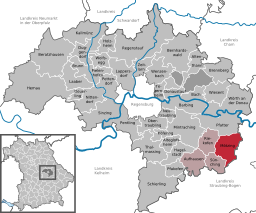 Läget för Mötzing i Landkreis Regensburg