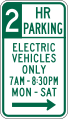 R7-112b 2 hr parking electric vehicles only