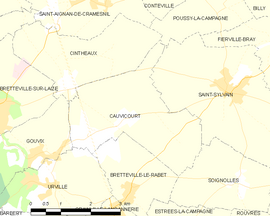 Mapa obce Cauvicourt