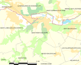 Mapa obce Saint-Rémy-sur-Avre