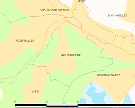 Mapa obce Sainte-Ruffine