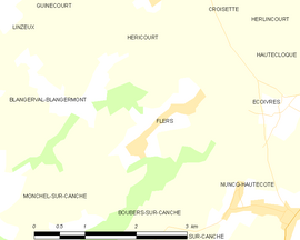 Mapa obce Flers
