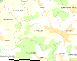 Mapa obce Darnieulles