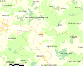Mapa obce Tanlay