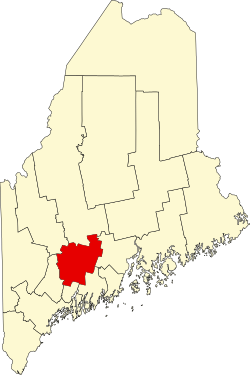 Karte von Kennebec County innerhalb von Maine