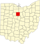 Localização do Map of Ohio highlighting Crawford County