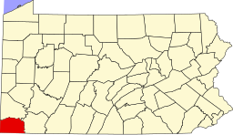 Map of Pennsylvania highlighting Greene County.svg