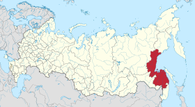 Localização do krai de Khabarovsk na Rússia.