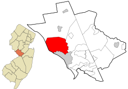 Location in Mercer County and the state of New Jersey.