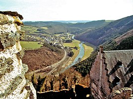 Blick von der Burg Burscheid auf Michelau