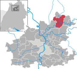 Läget för Möckmühl i Landkreis Heilbronn