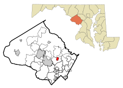 Montgomery County Maryland Incorporated and Unincorporated areas Rossmoor Highlighted.svg
