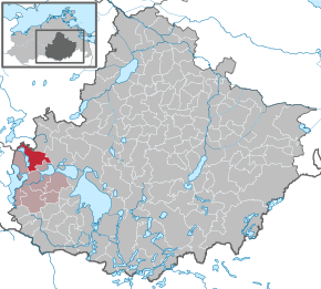 Poziția Nossentiner Hütte pe harta districtului Mecklenburgische Seenplatte