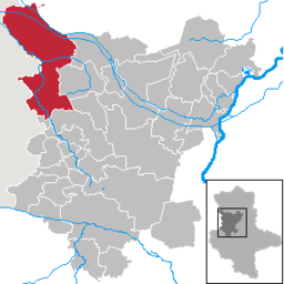 Läget för staden Oebisfelde-Weferlingen i Landkreis Börde