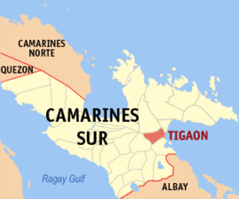 Tigaon na Camarines Sul Coordenadas : 13°37'55"N, 123°29'51"E
